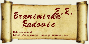 Branimirka Radović vizit kartica